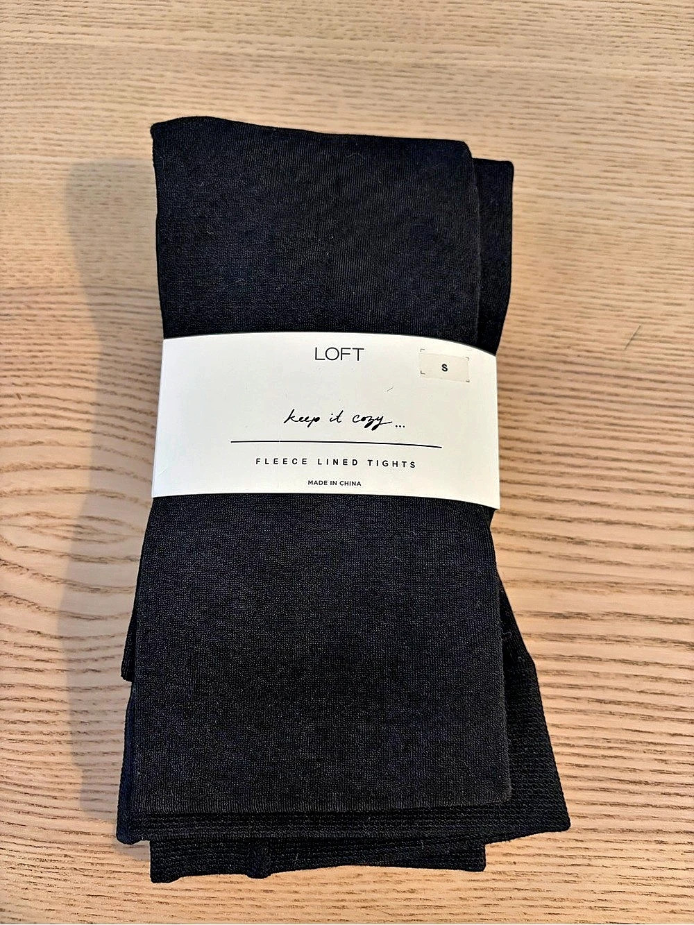 LOFT Fleece Lined Tights Black Small Brand New